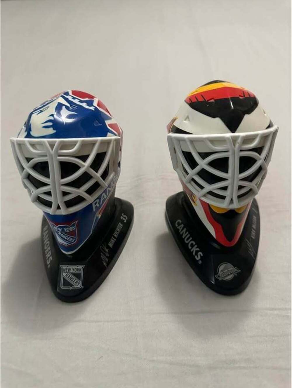 Vintage New York Rangers & Canucks Mini Goalie Masks Mike Richter Kirk McLean